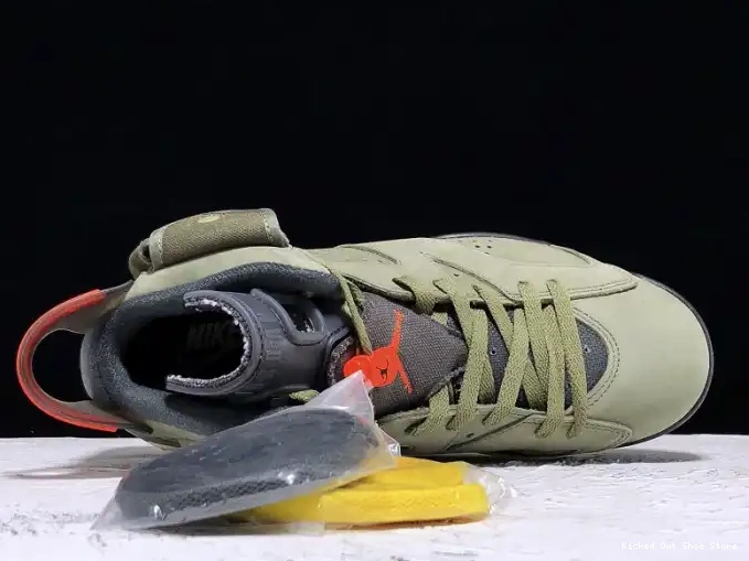 Kick Theory Scott Air Olive Jordan 6 x Travis Medium CN1084-200 0518